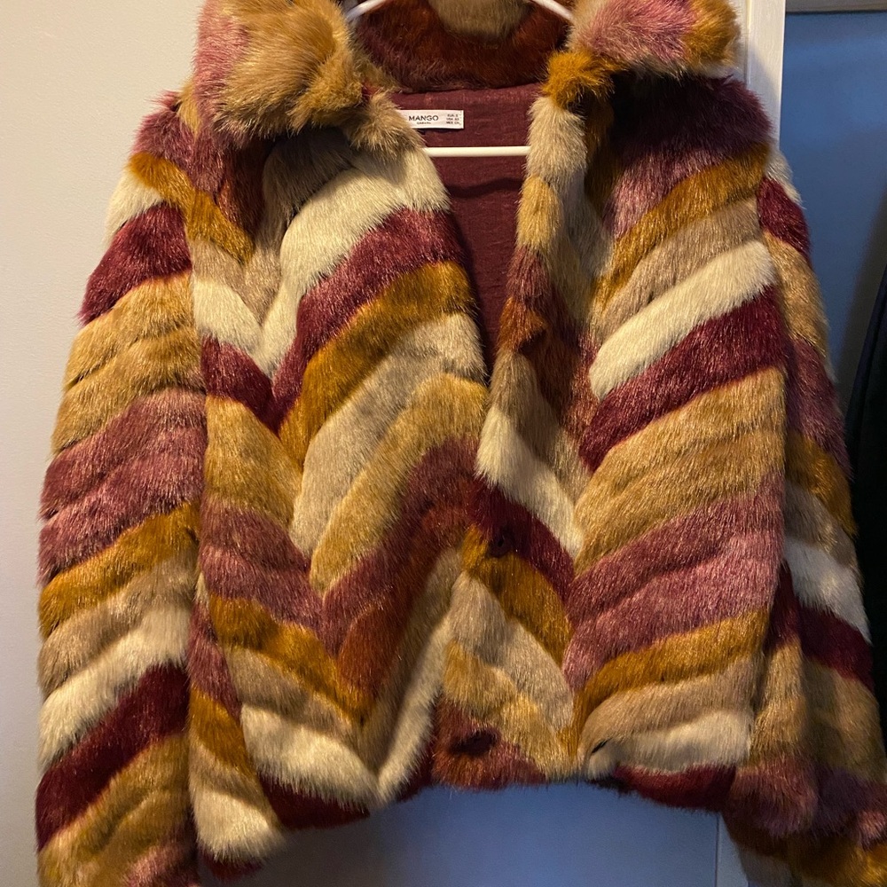 Mango faux fur coat